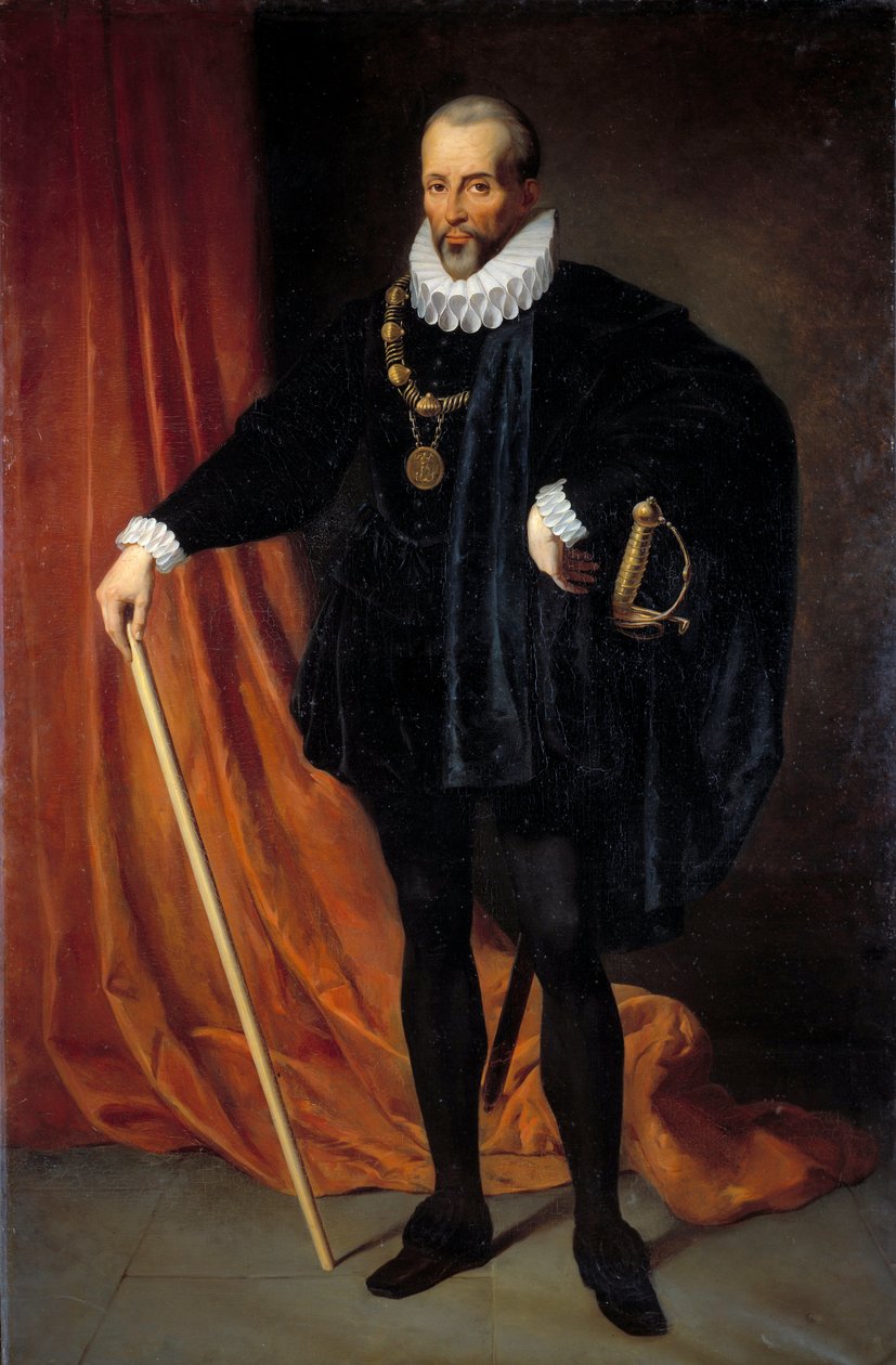 Portrett til fots av Blaise de Montesquiou (1501-1577), herre av Montluc marechal av Frankrike i 1575, generalløytnant av Guyenne, iført halskjede av Saint Michael Order 