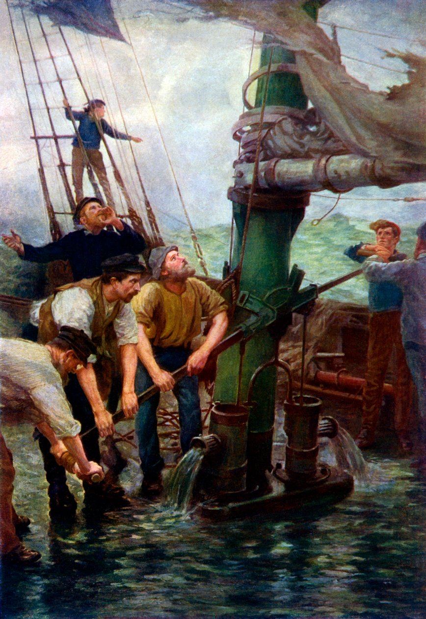 Alle hender ved pumpene! av Henry S. Tuke av Henry Scott Tuke