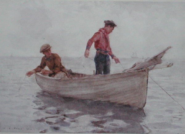 Gutter som fisker utenfor Newlyn av Henry Scott Tuke