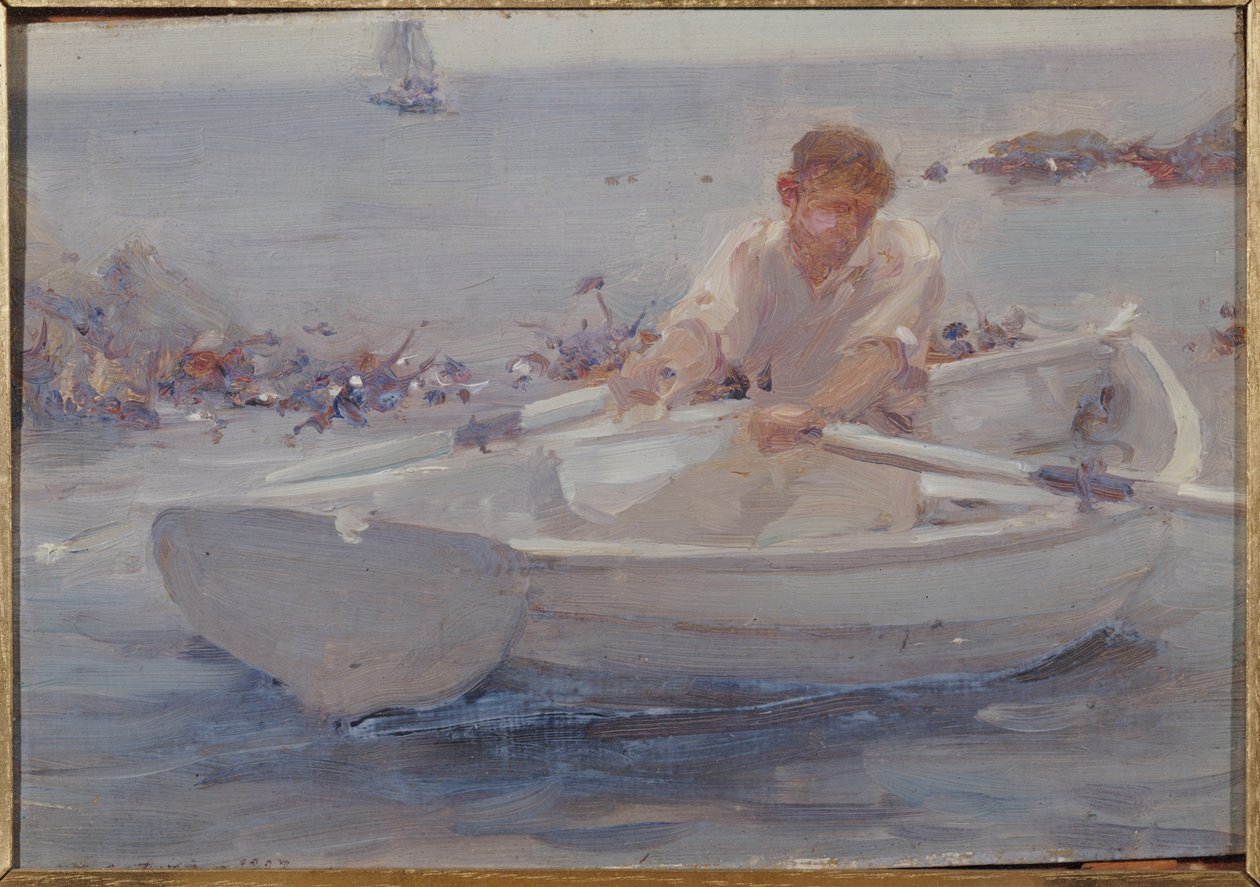 Mann i en robåt, 1907 av Henry Scott Tuke