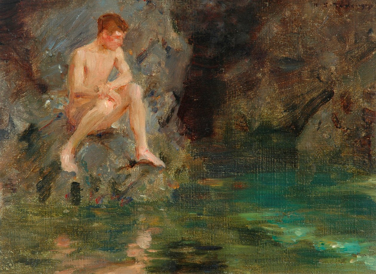 Portrett av David Bone - Cornwall, 1913 av Henry Scott Tuke