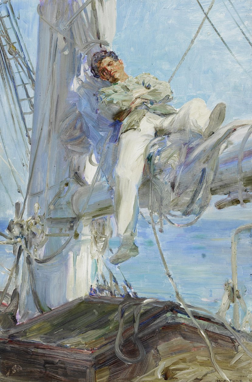 Sleeping Sailor, Falmouth 1905 (olje på lerret) av Henry Scott Tuke
