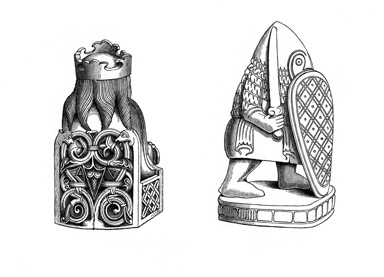 Sjakkmenn, 1100-tallet, 1843. av Henry Shaw