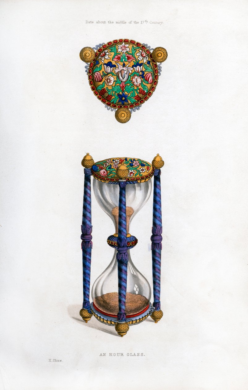 Timeglass, midten av 1600-tallet, 1843. av Henry Shaw