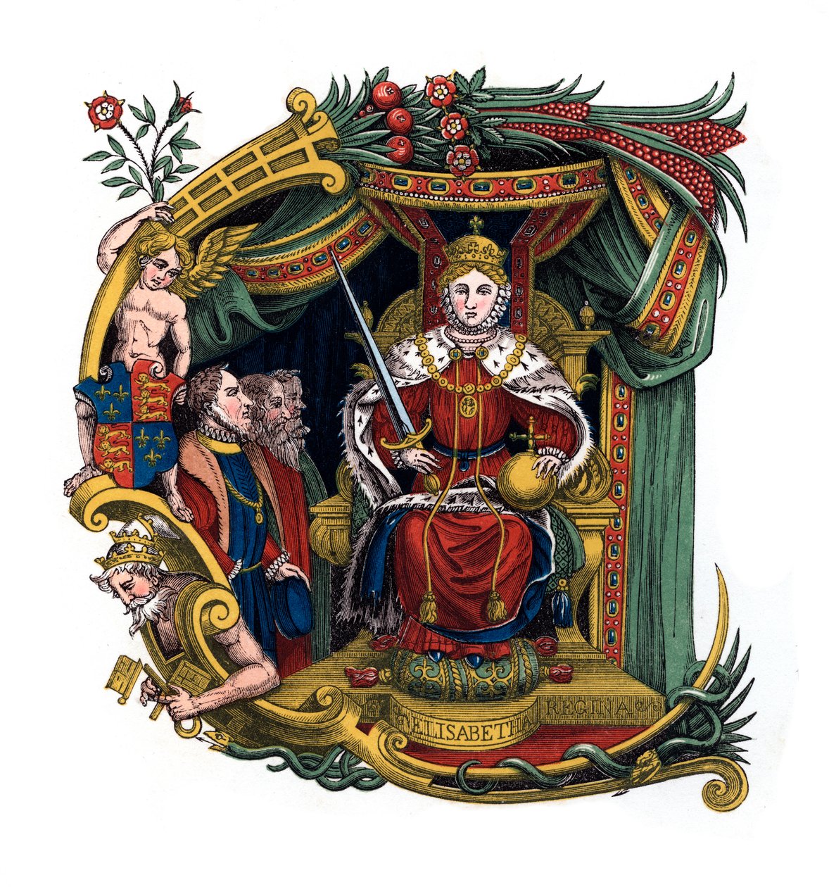 Opprinnelig bokstav C, 1563, 1843. av Henry Shaw
