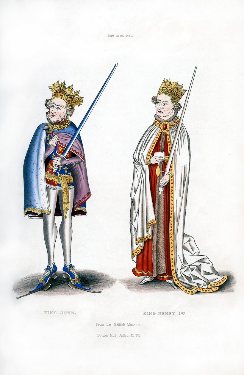 Kong John og kong Henry I, c1440, 1843. av Henry Shaw