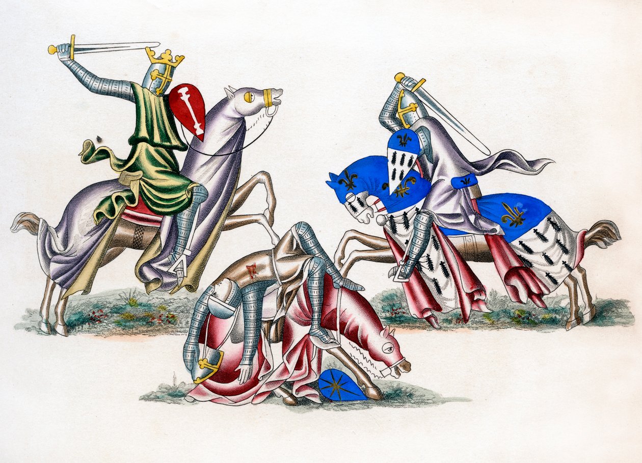 Knights fighting, c1260, 1843. av Henry Shaw