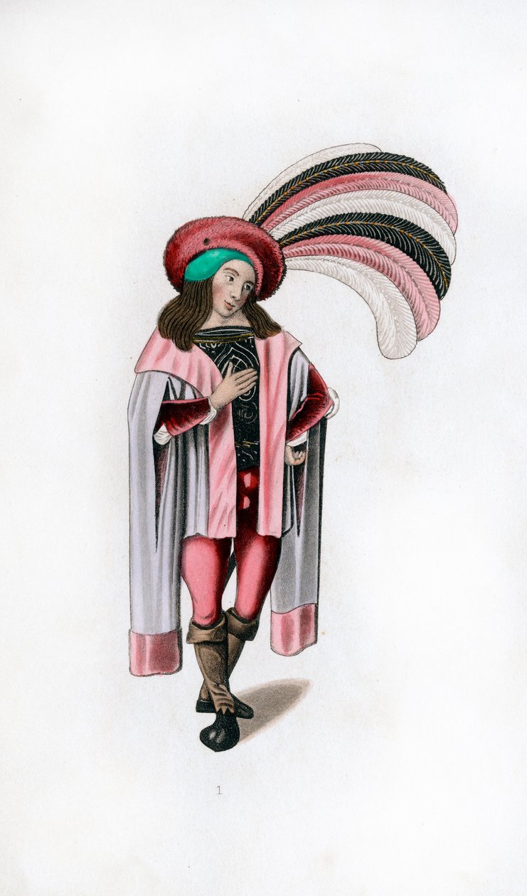 Kjole til menn, c1480, 1843. av Henry Shaw
