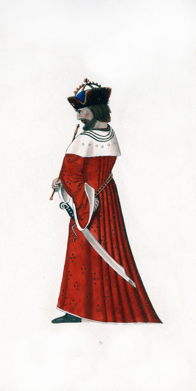 Kjole til menn, c1480, 1843. av Henry Shaw