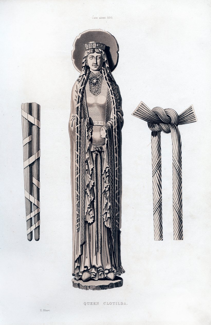 Dronning Clotilda, c1100, 1843. av Henry Shaw