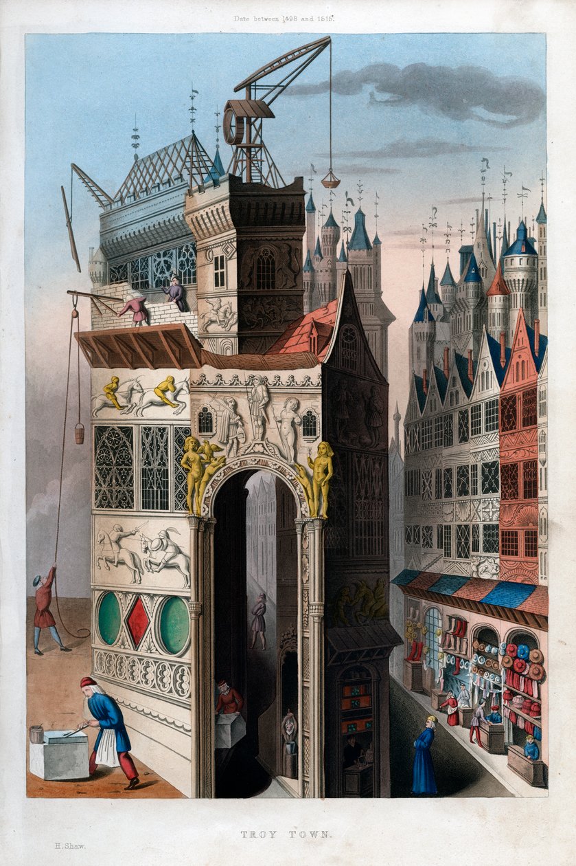 Troy Town, 1498-1515, 1843. av Henry Shaw