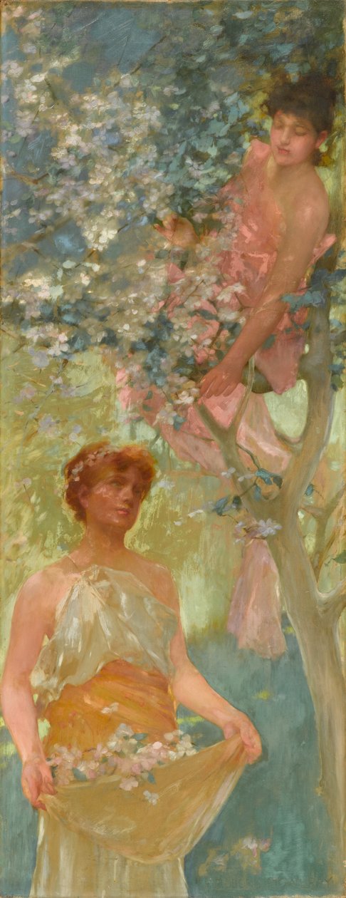 Among the Blossoms, midten av 1880-tallet (olje på lerret) av Henry Siddons Mowbray