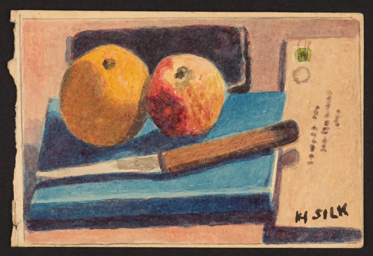 Frukt og kniv, ca.1930 av Henry Silk