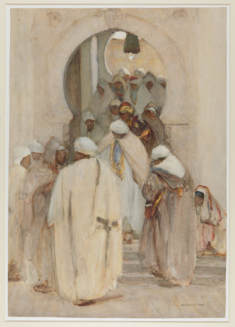 En kafébue i Bistera, ca. 1896–1908 (akvarell) av Henry Silkstone Hopwood