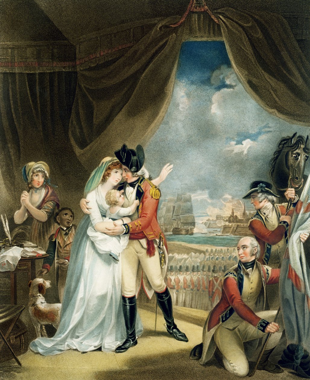 War, gravert av John Wessell (ca. 1760-1823), pub. av T. Simpson og Darling und Thompson, 1798 (stippgravering) (par 125539) av Henry Singleton