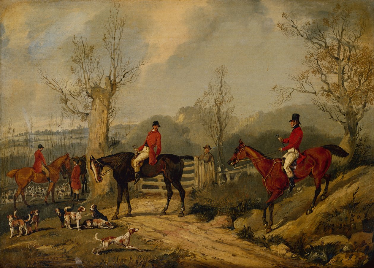 The Meet Over the Gate (olje) av Henry Sr Alken