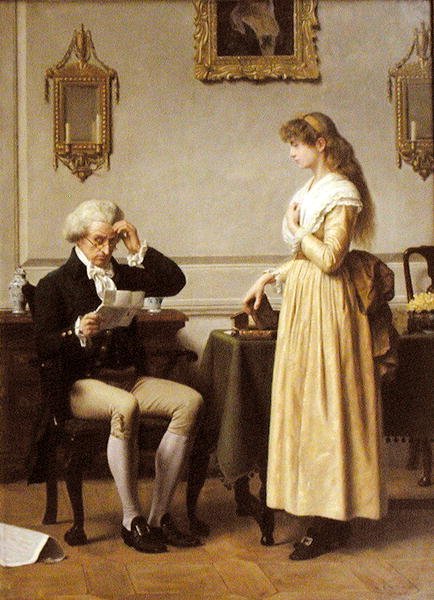 Dressmakerens konto (olje på lerret) av Henry Stacey Marks