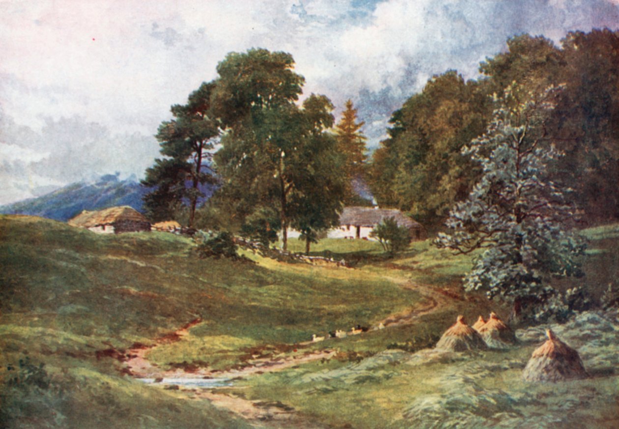 En Croft nær Dalmally, Argyllshire (fargelitografi) av Henry Sutton Palmer