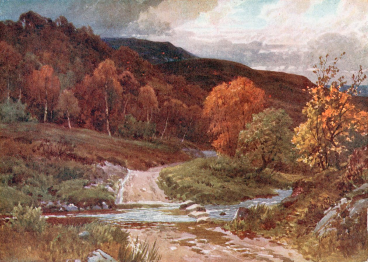 I Glenfinals, Perthshire (fargelitografi) av Henry Sutton Palmer