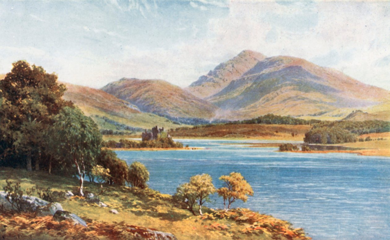 Kilchurn Castle, Loch Awe, Argyllshire (fargelitografi) av Henry Sutton Palmer