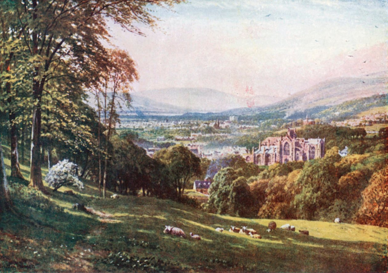 Melrose, Roxburghshire (fargelitografi) av Henry Sutton Palmer