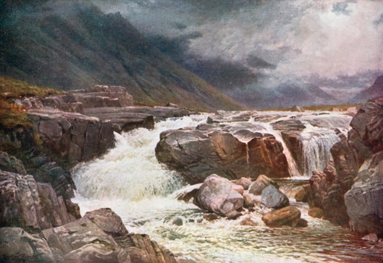 Elven Coe, Glencoe, Argyllshire (fargelitografi) av Henry Sutton Palmer