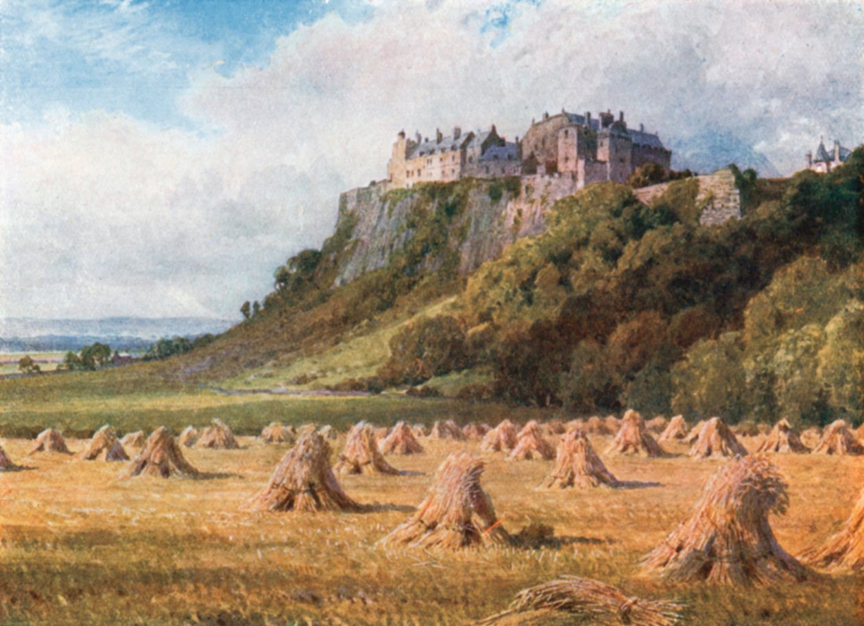 Stirling Castle fra King#39;s Knot (fargelitografi) av Henry Sutton Palmer