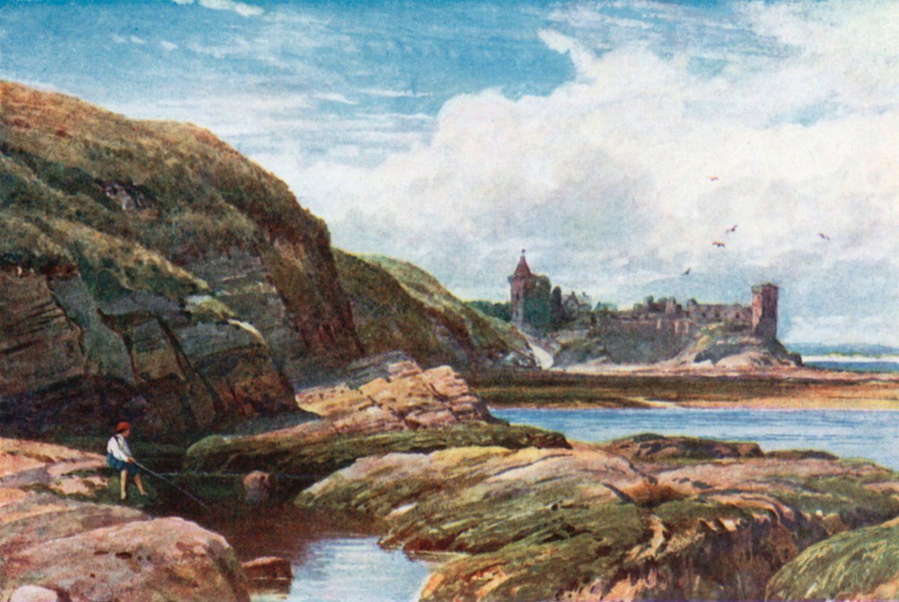 St. Andrews slott, Fifeshire (fargelitografi) av Henry Sutton Palmer
