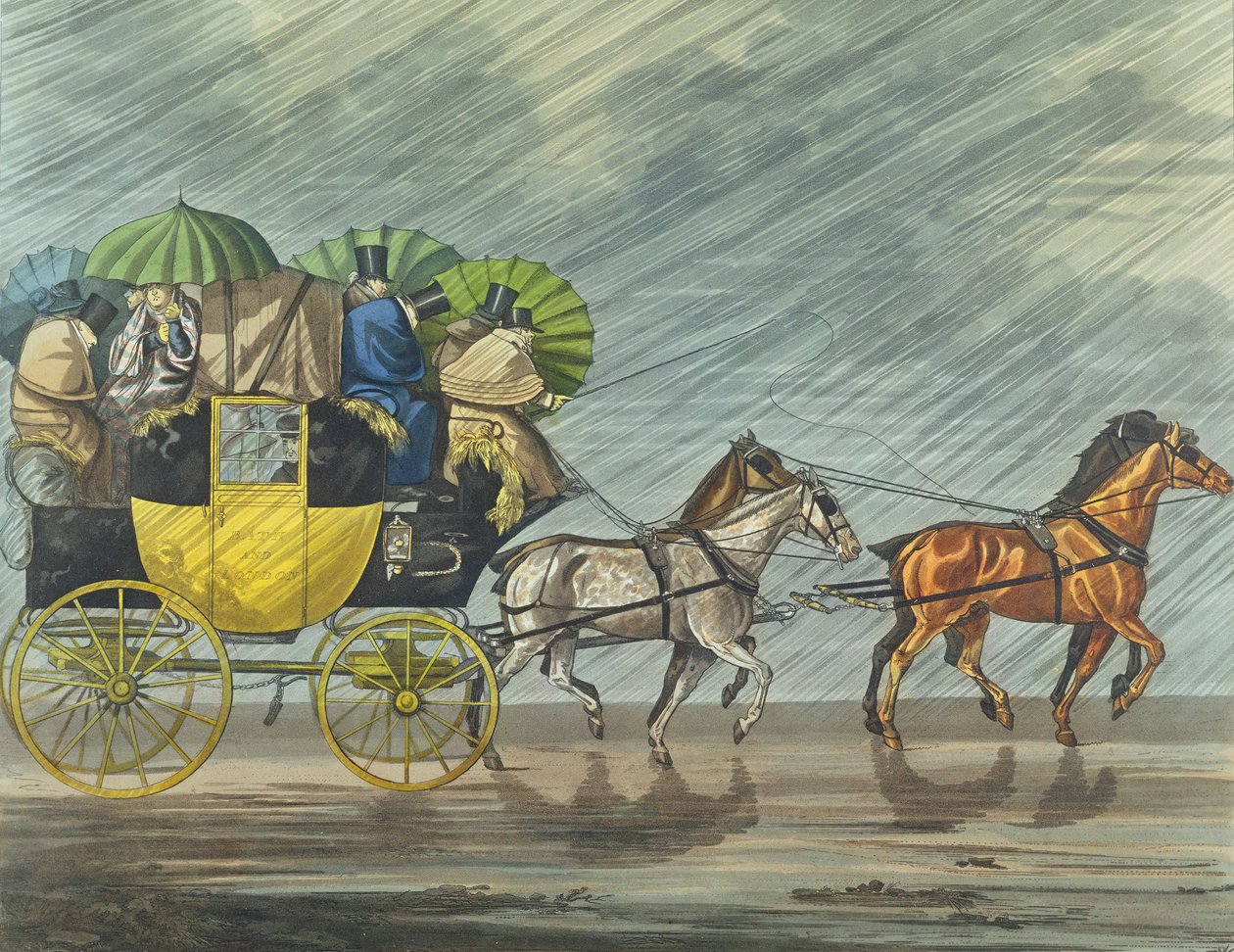 A Bath Coach, aquatinted av George Hunt (fl.1820-40) publisert 1820 (akvatint) av Henry Thomas Alken