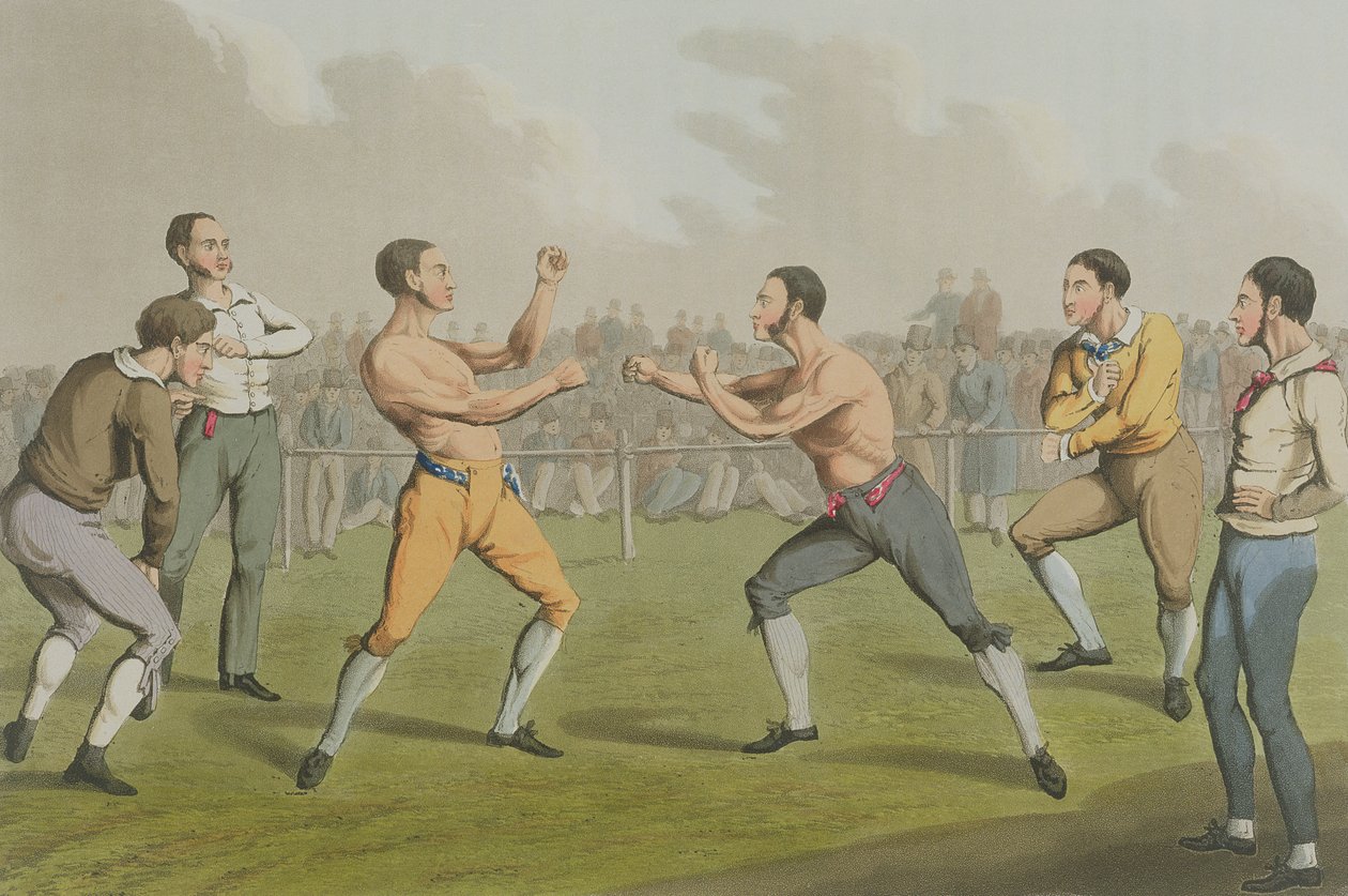 A Prize Fight, aquatinted av I. Clark, pub. av Thomas McLean, 1820 (akvatint) av Henry Thomas Alken
