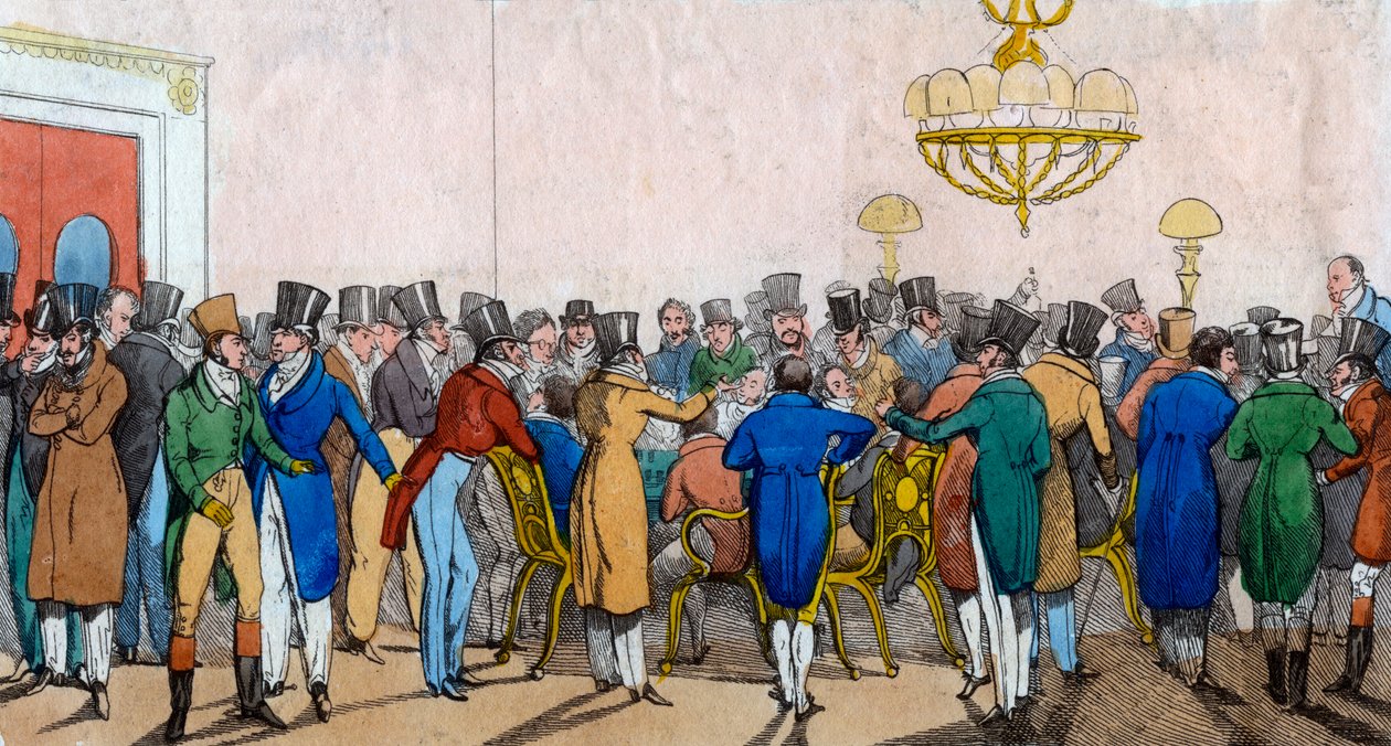 Bobs første introduksjon til spill, et moderne helvete, c1821. av Henry Thomas Alken