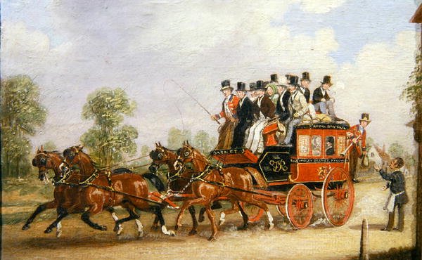 Coachingsscene (olje på lerret) av Henry Thomas Alken