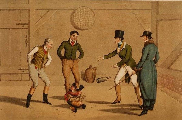 Cock Fighting, aquatinted av I. Clark, pub. av Thomas McLean av Henry Thomas Alken