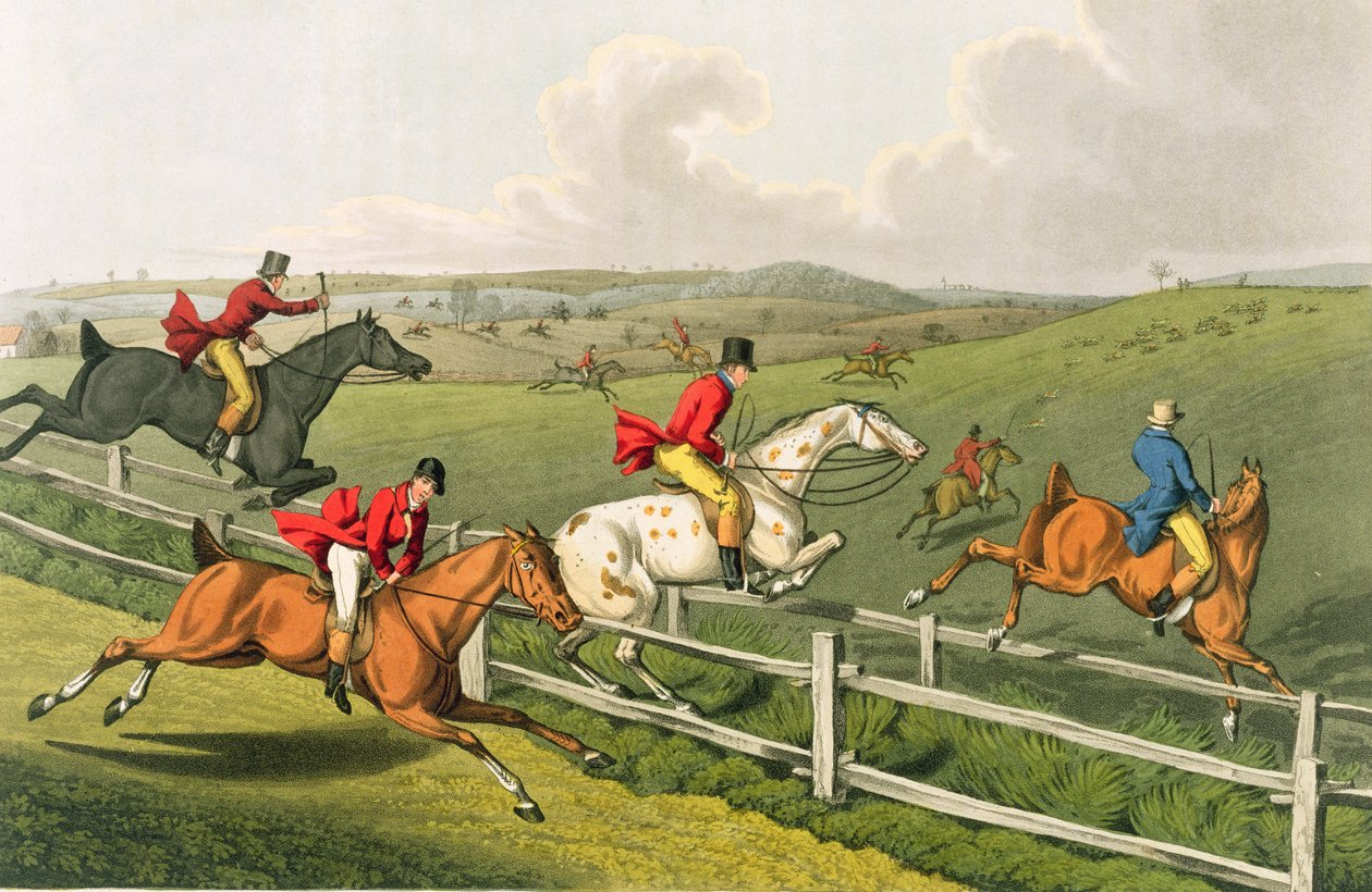 Fox Hunting, aquatinted av I. Clark, pub. av Thomas McLean, 1820 (akvatint) av Henry Thomas Alken