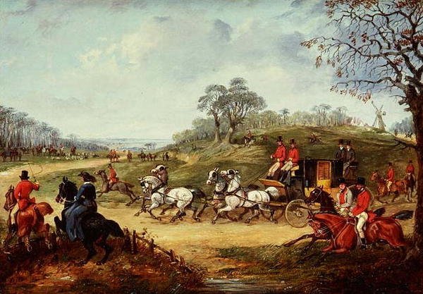 Going to the Meet, Breaking Cover Full Cry and The Death (olje på lerret) av Henry Thomas Alken