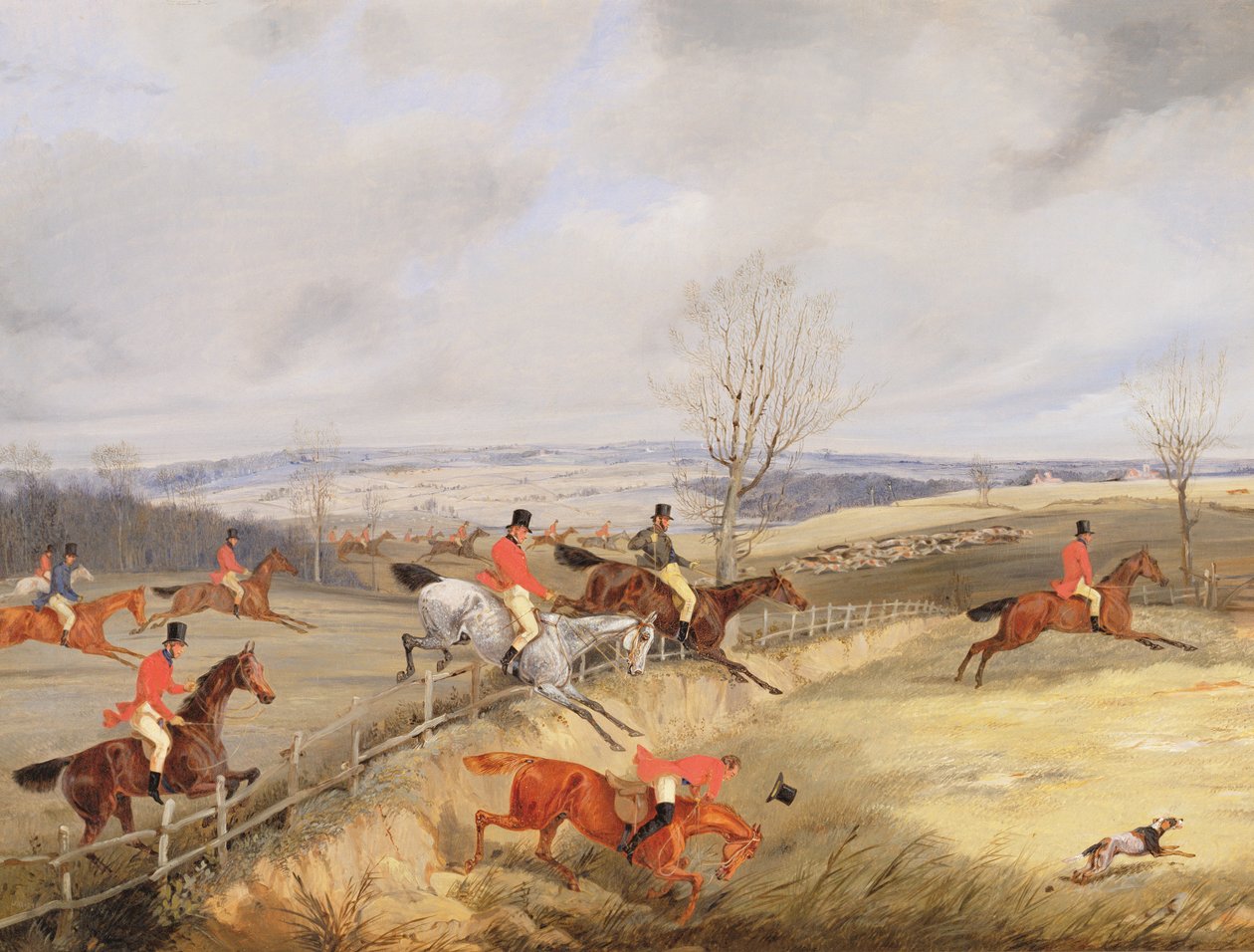 Jaktscene, tegning av omslaget av Henry Thomas Alken