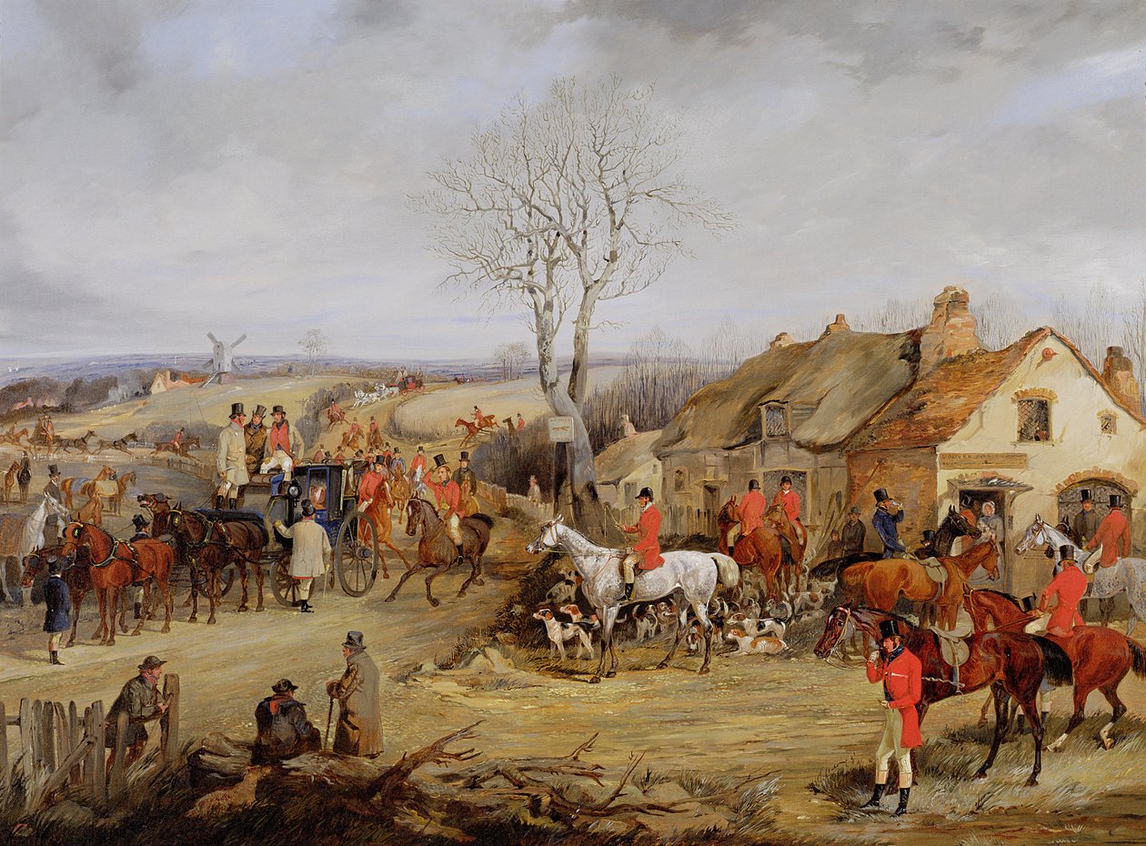 Jaktscene, The Meet av Henry Thomas Alken