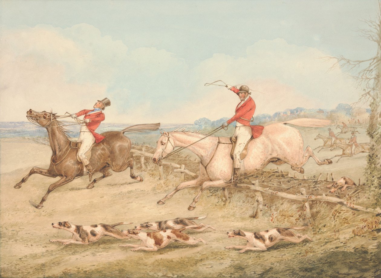 Hopp over en dobbel oxer - En rytter i vanskeligheter av Henry Thomas Alken