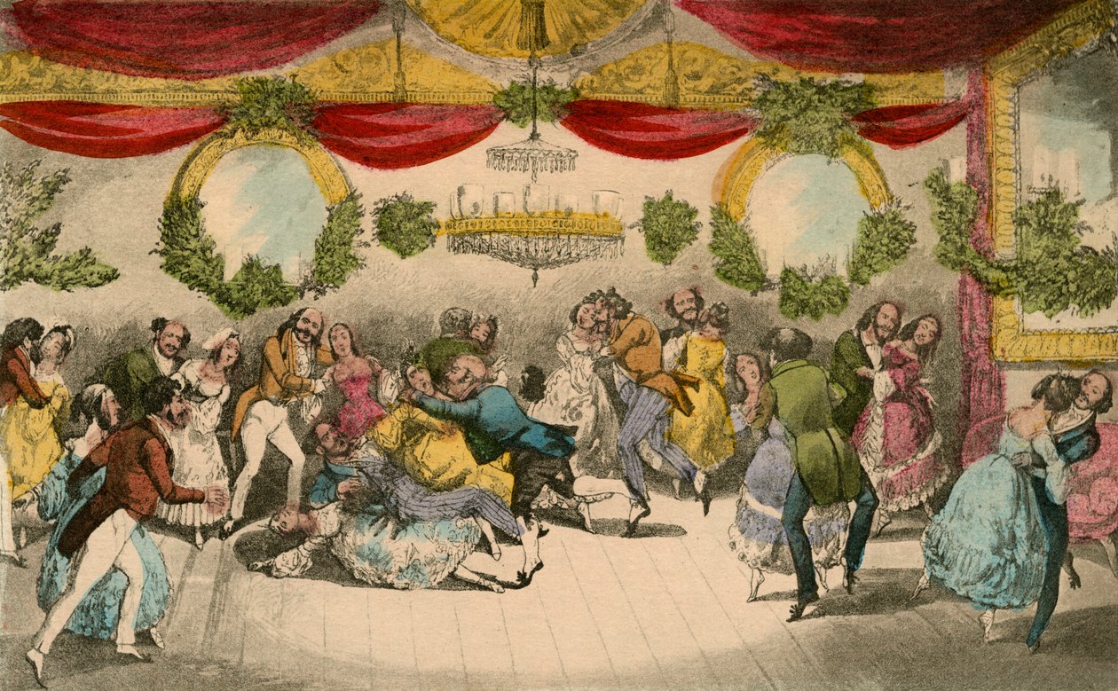 Mr. Jorrocks lager en Faux Pas på grevinnen de Jacksons Ball, 1838 av Henry Thomas Alken