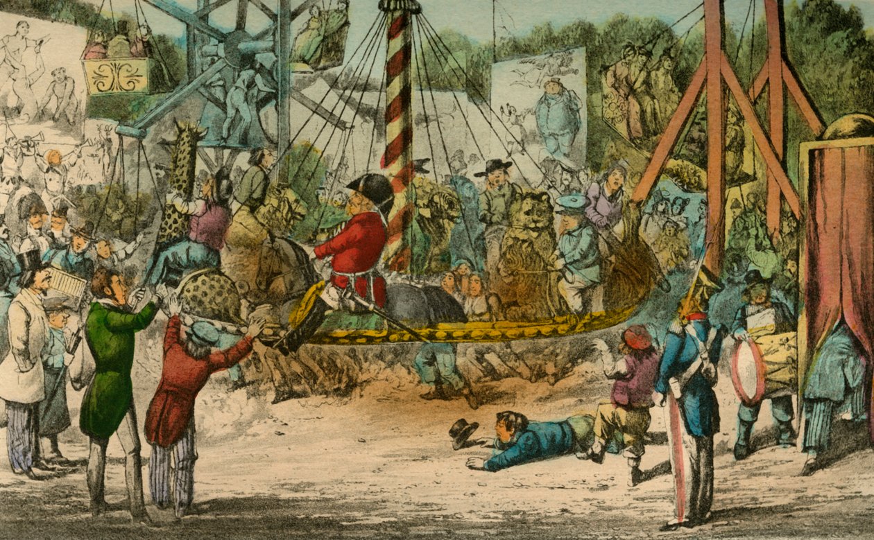 Mr. Jorrocks tar en tur på Fête at St. Cloud, 1838 av Henry Thomas Alken