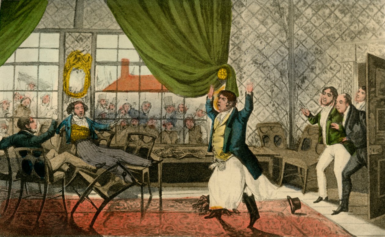 Å herrer! Mine herrer! her er en beklagelig hendelse, 1838 av Henry Thomas Alken