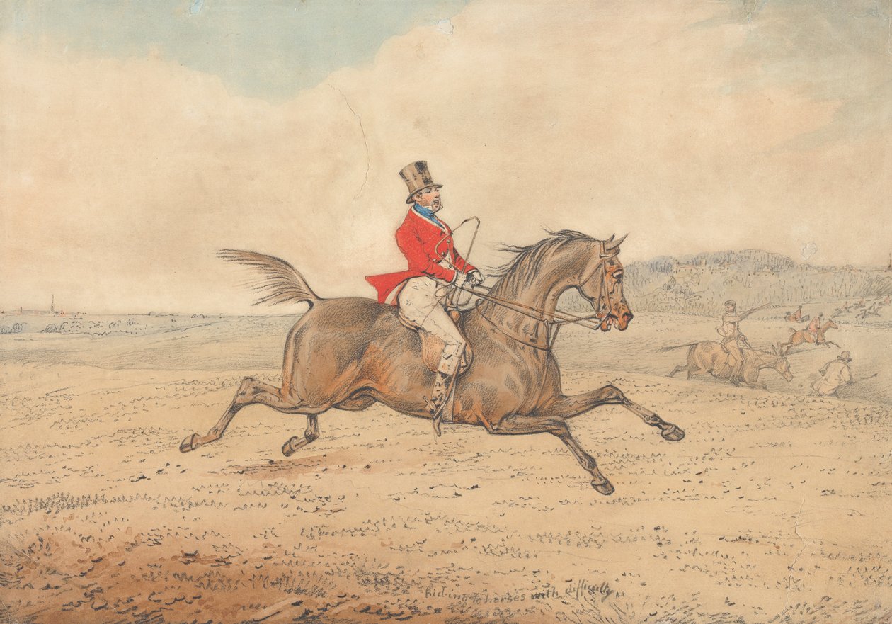 «Å ri til hest med vanskelighet» av Henry Thomas Alken