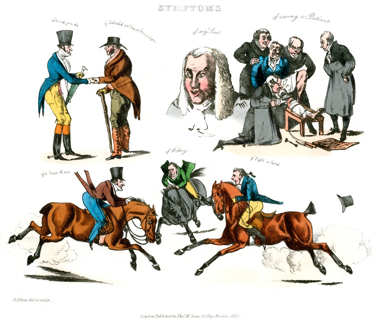 Symptomer på å være underholdt, 1822. av Henry Thomas Alken