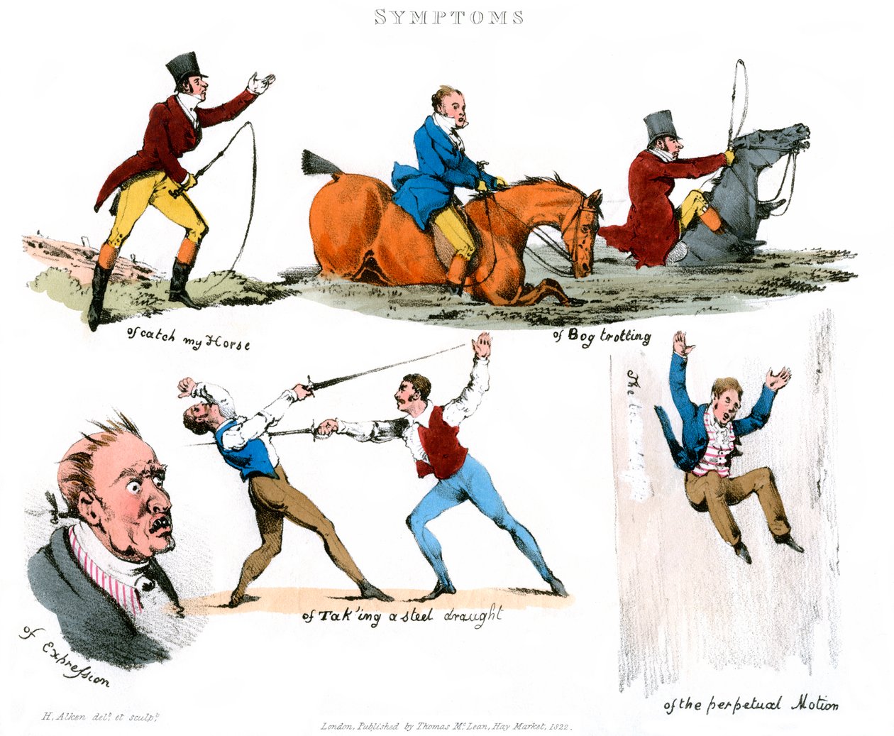Symptomer på å være underholdt, 1822. av Henry Thomas Alken