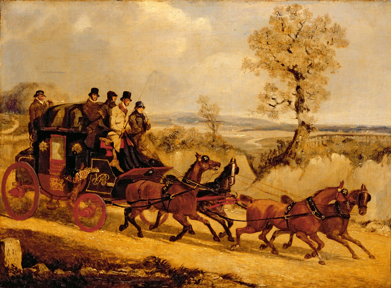 Dover-treneren går nedoverbakke av Henry Thomas Alken