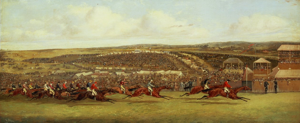 The Finish of the Derby (olje på lerret) av Henry Thomas Alken