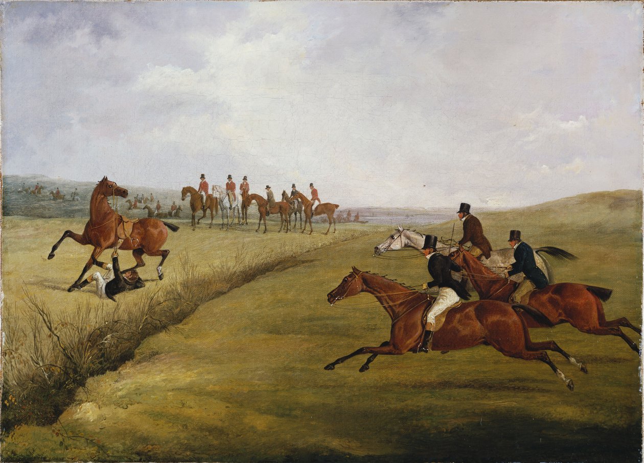 The Grand Leicestershire Steeplechase, 12. mars 1829: The Climax of Disaster av Henry Thomas Alken