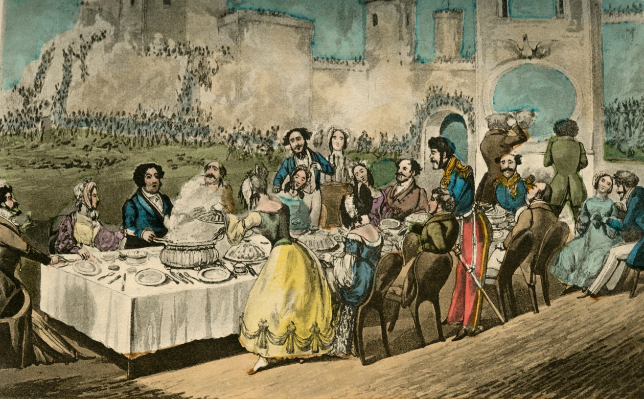 The Table dHôte- Vann, erklærer jeg, - med ormer i, 1838 av Henry Thomas Alken