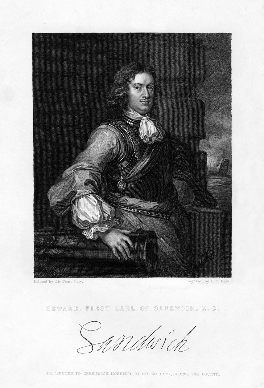 Edward Montagu, 1. jarl av Sandwich, engelsk sjøoffiser, 1800-tallet av Henry Thomas Ryall