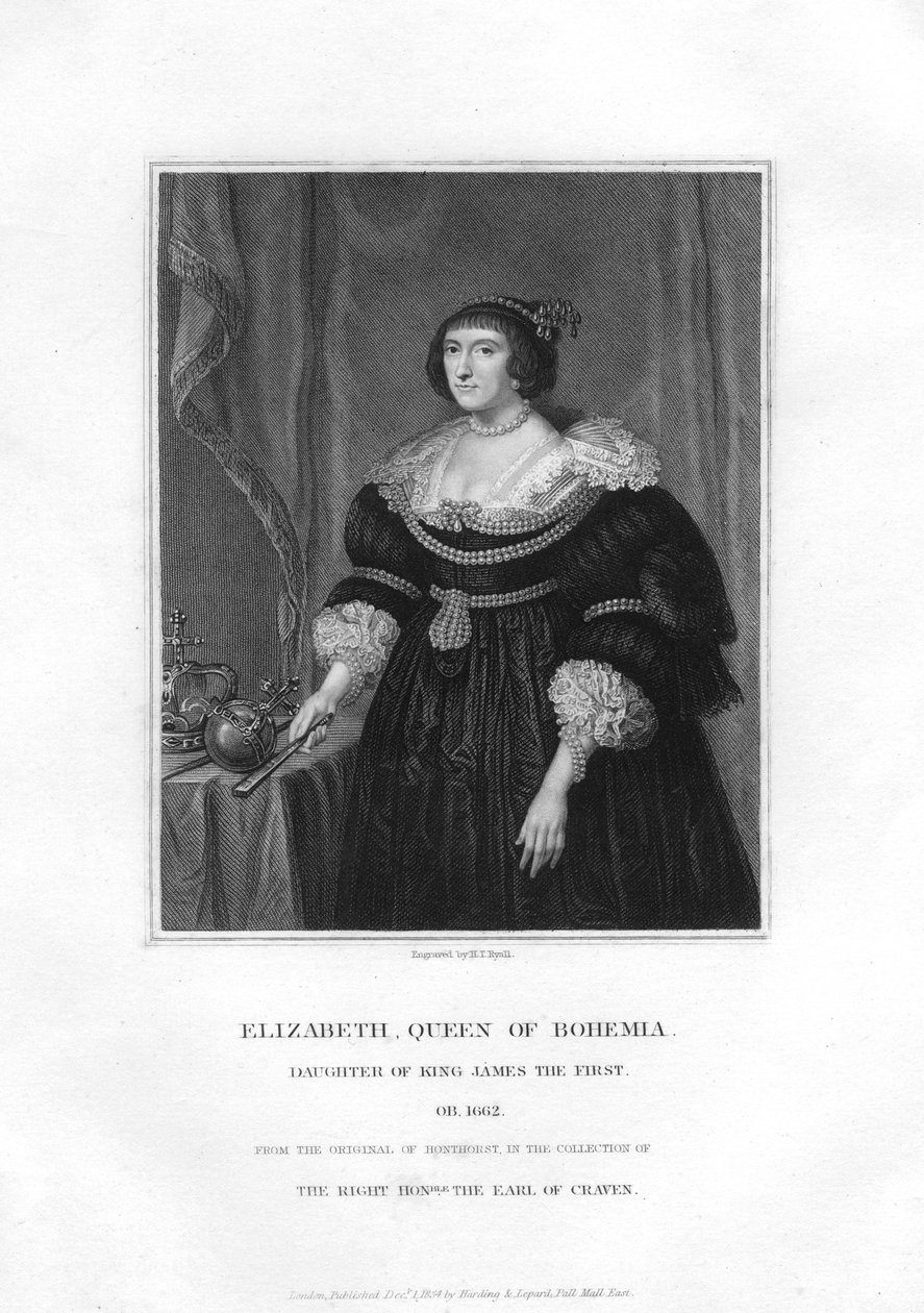Elizabeth, kurfyrst Palatine og dronning av Böhmen, 1834. av Henry Thomas Ryall